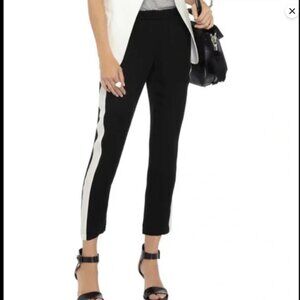$235 NWT Theory Jesha 100% Silk Tuxedo Sheer Skinny Leg Drawstring Ankle Pants S
